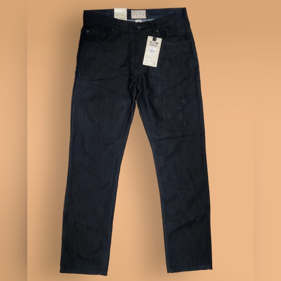 Colours 1774 Distressed Black Denim Jeans Mens Slim Straight Size 32 x 32 Pants - Picture 1 of 12